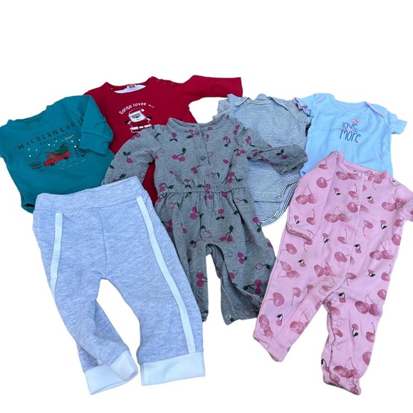 Carters Baby Clothes Bundle 3 Months Onsies Outfit Soft Stretchy 7 Items - Picture 1 of 13